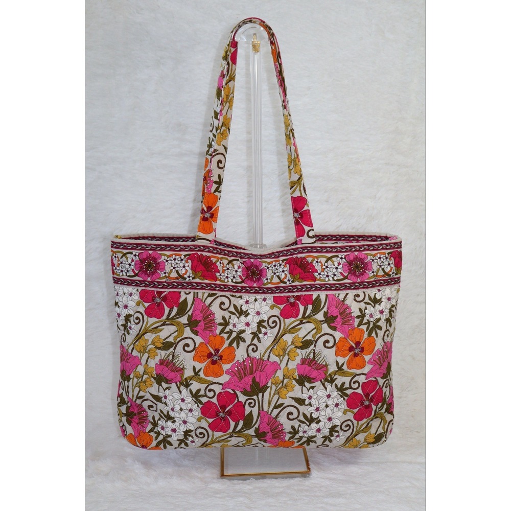 Vera Bradley Tea Garden Large Magnetic Tote Bag w/ Pouch Pockets
